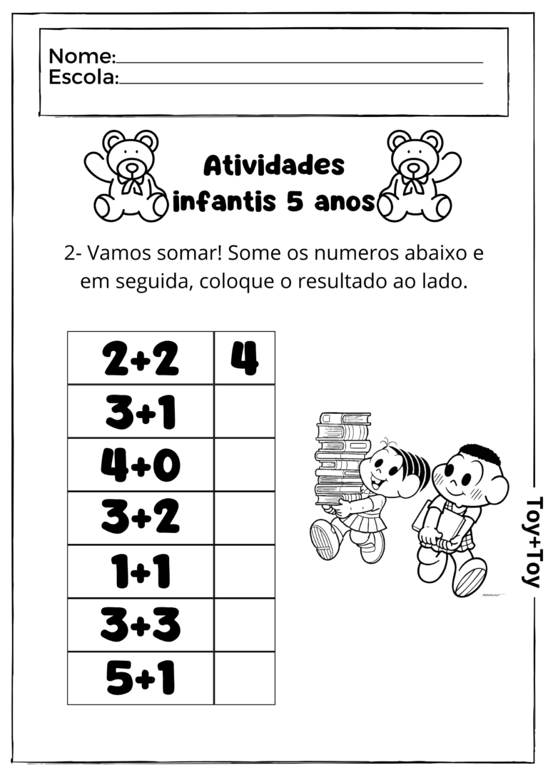Atividades infantis 5 anos - TOY + TOY