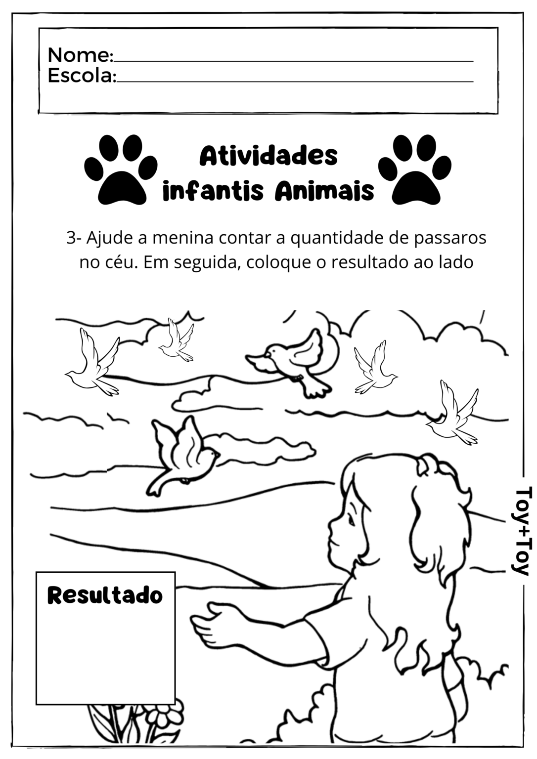Atividades infantis animais - TOY + TOY