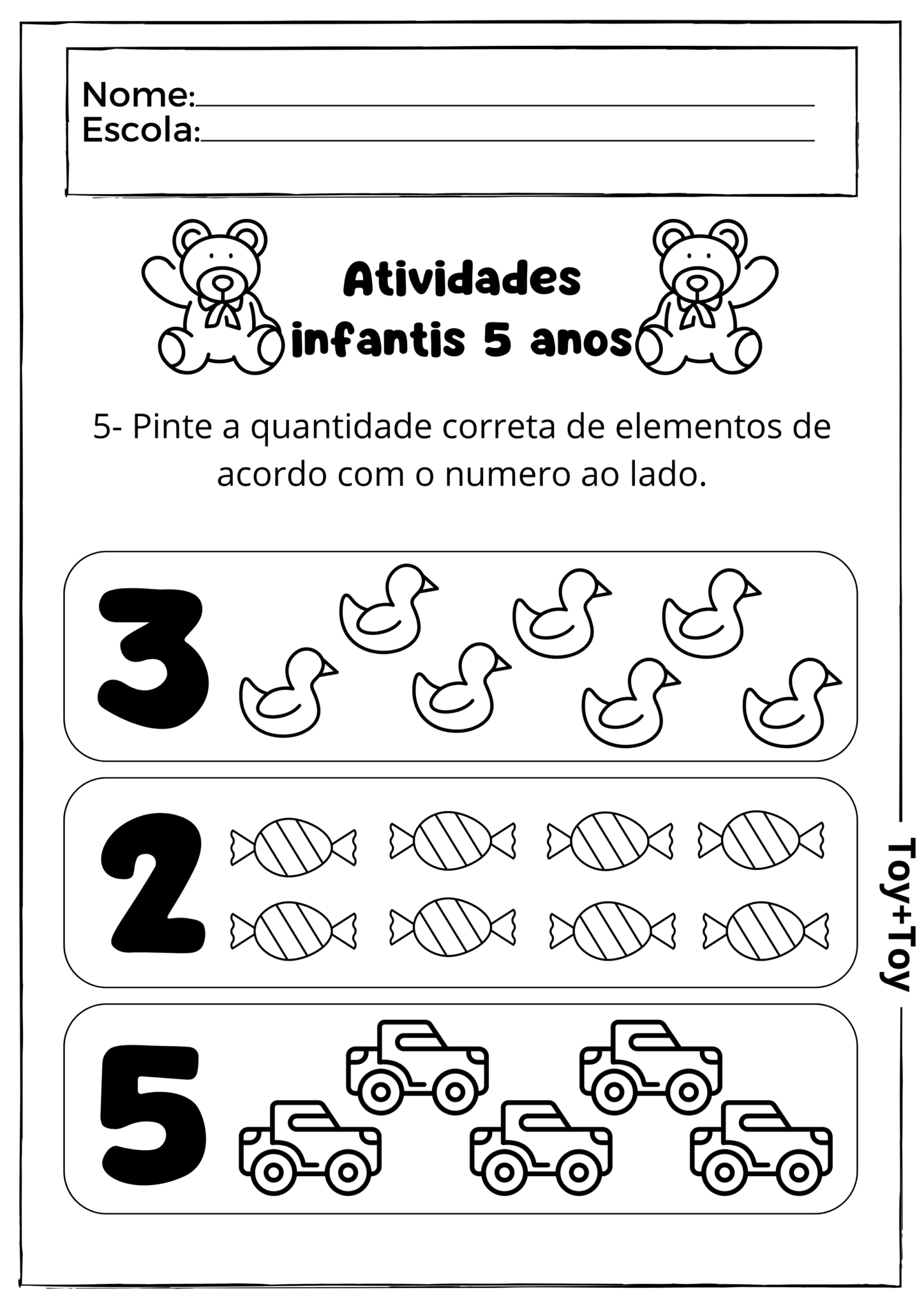 Atividades infantis 5 anos - TOY + TOY