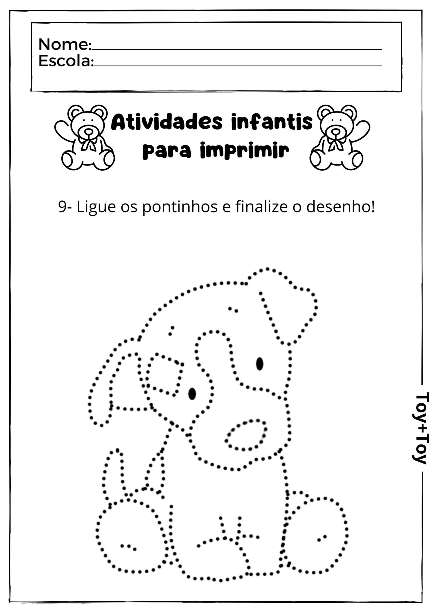 Atividades infantis para imprimir - TOY + TOY