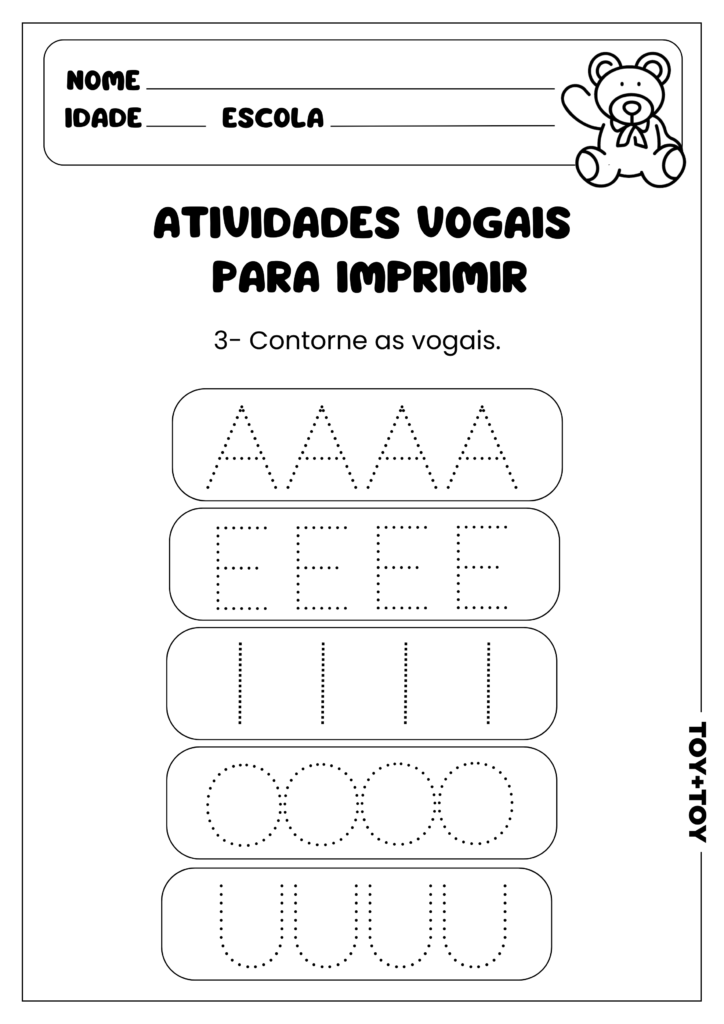 Atividades com vogais para imprimir