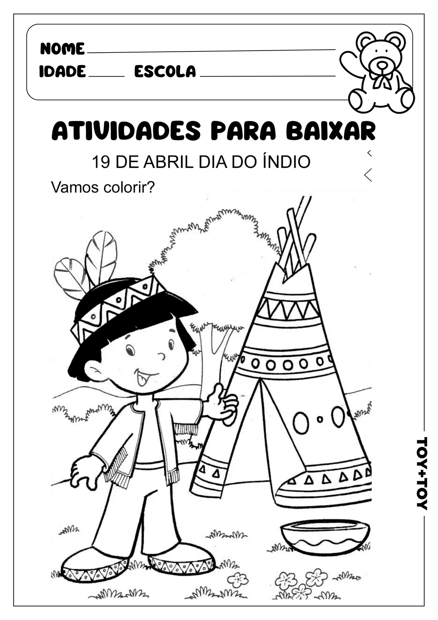 Atividades Dia do Índio - TOY + TOY