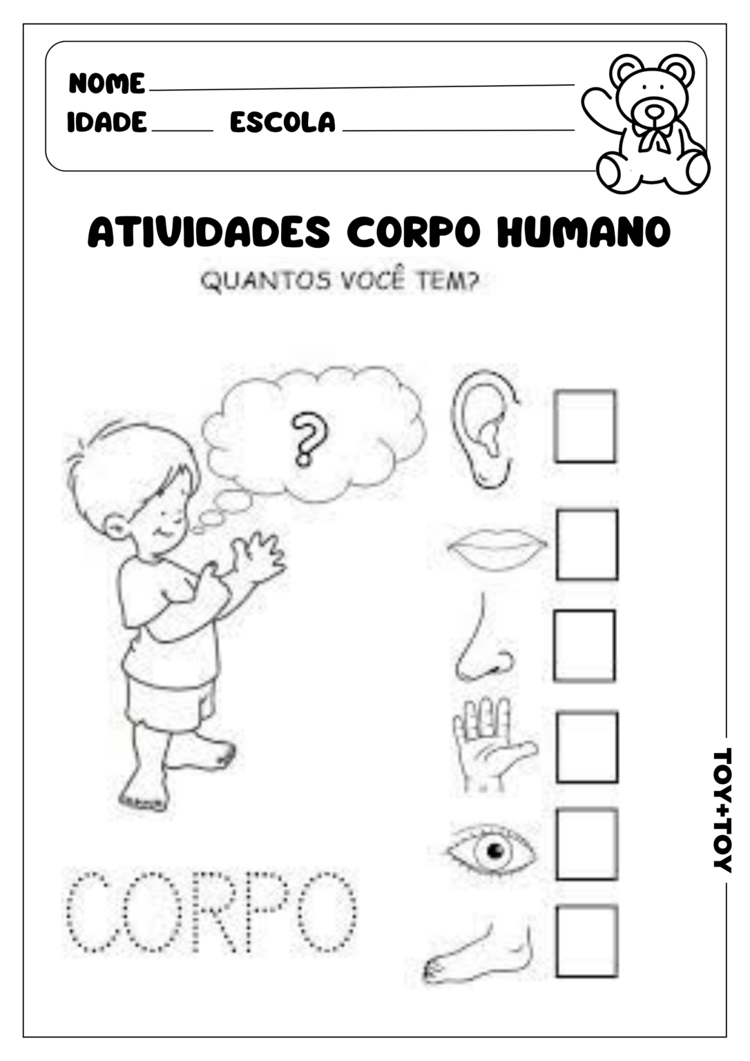 Atividades Corpo Humano Toy Toy 7576