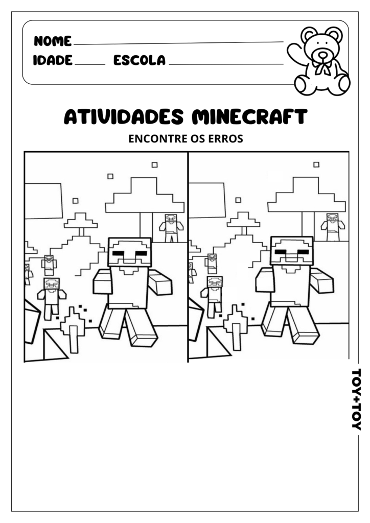 atividade minecraft