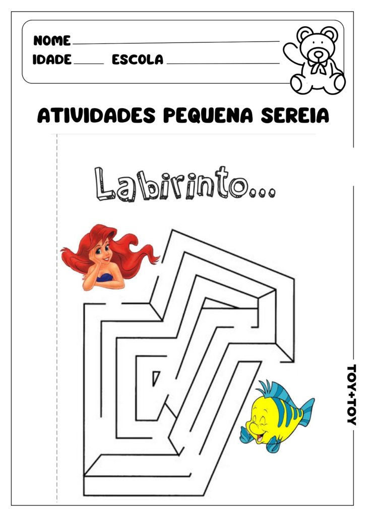 atividade pequena sereia