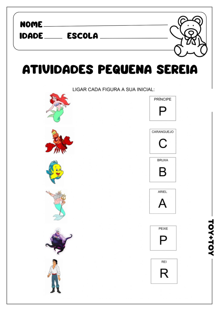 atividade pequena sereia