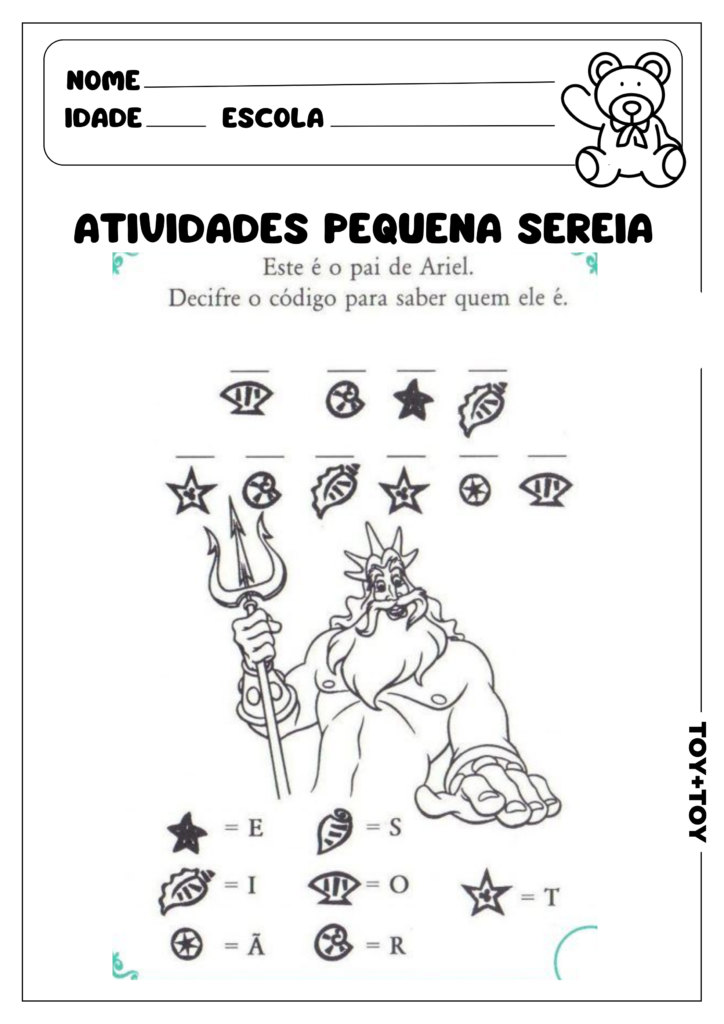 atividade pequena sereia