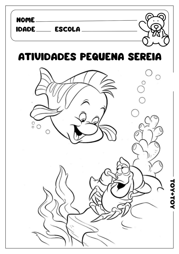 atividade pequena sereia