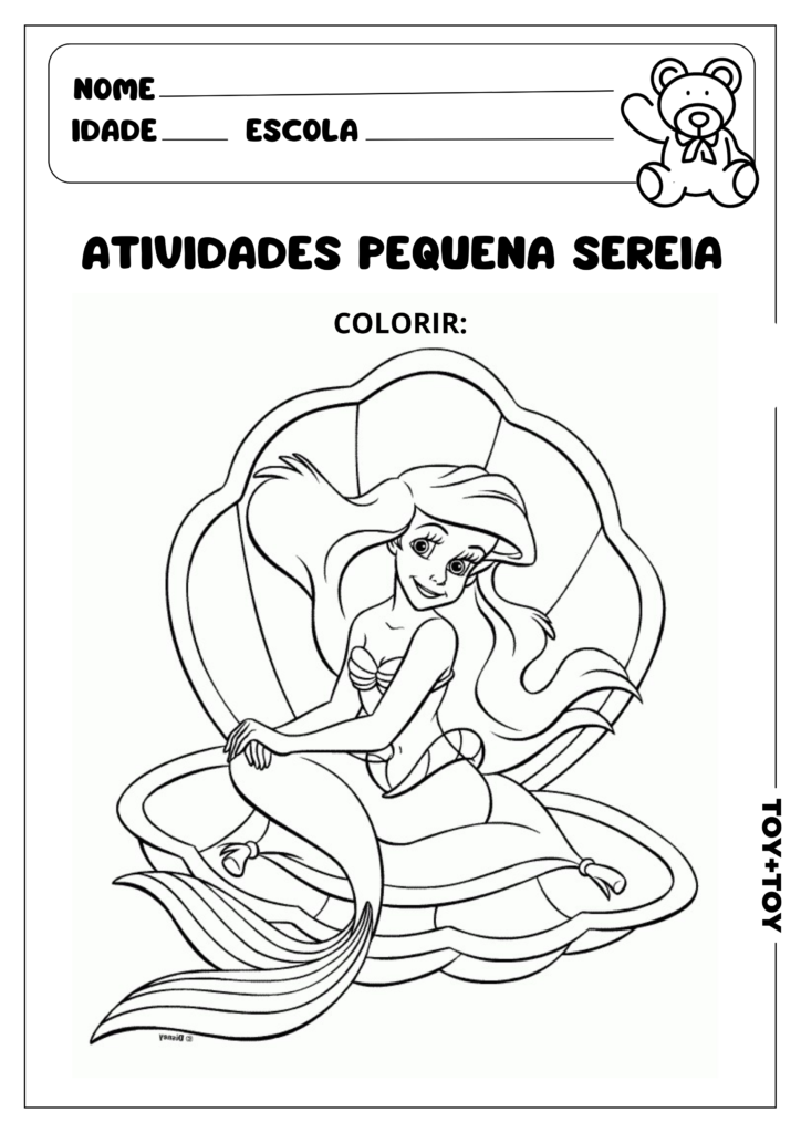 atividade pequena sereia